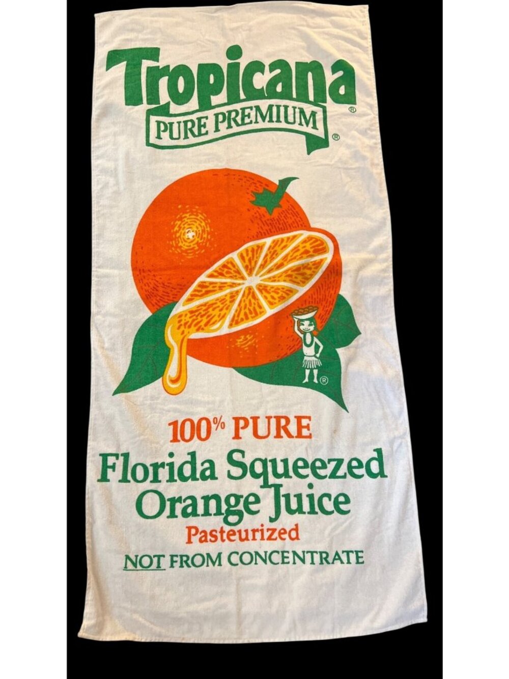 Vintage Tropicana Pure Orange Juice Beach Towel Retro Unused 1980s
